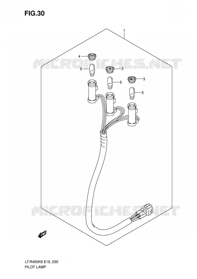 PILOT LAMPEN Suzuki QUAD 450 QUADRACER 2006  LT-R450K6(E19)