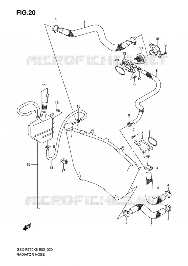RADIATOR SLANG Suzuki MOTO 750 GSX-R 2007  GSX-R750U2K7(E2)