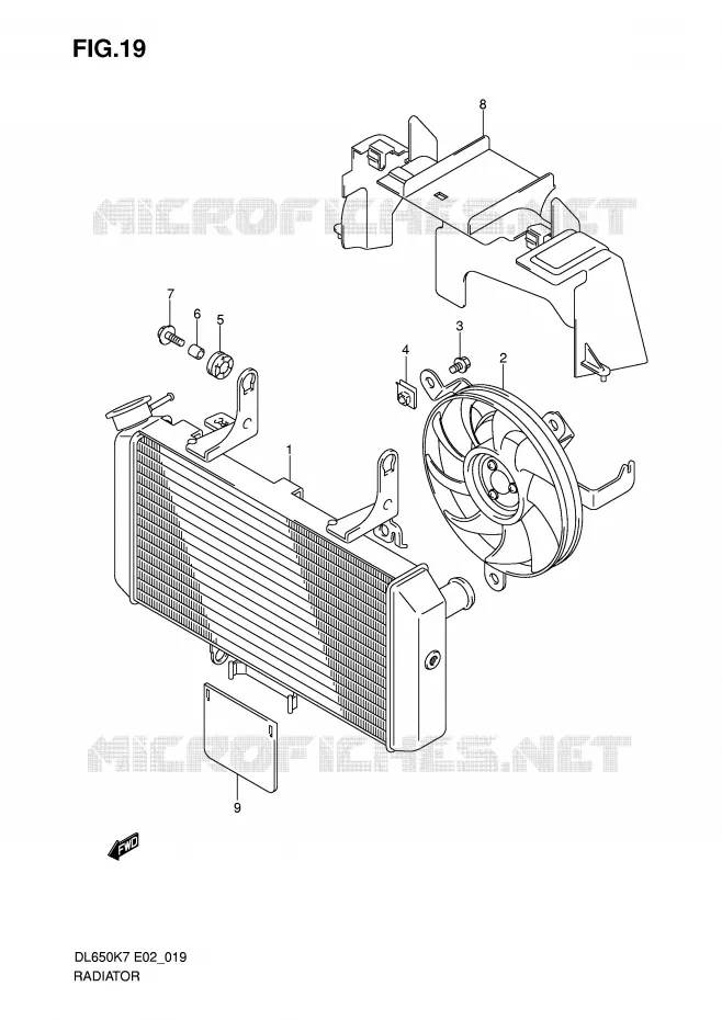 RADIATOR Suzuki MOTO 650 V-STROM 2010  DL650UEL0(E2)