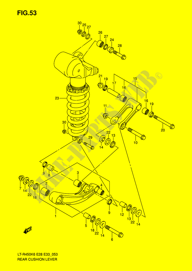 SCHOKBREKER AANEENSCHAKELING (MODEL K6/K7) voor Suzuki QUADRACER 450 2010
