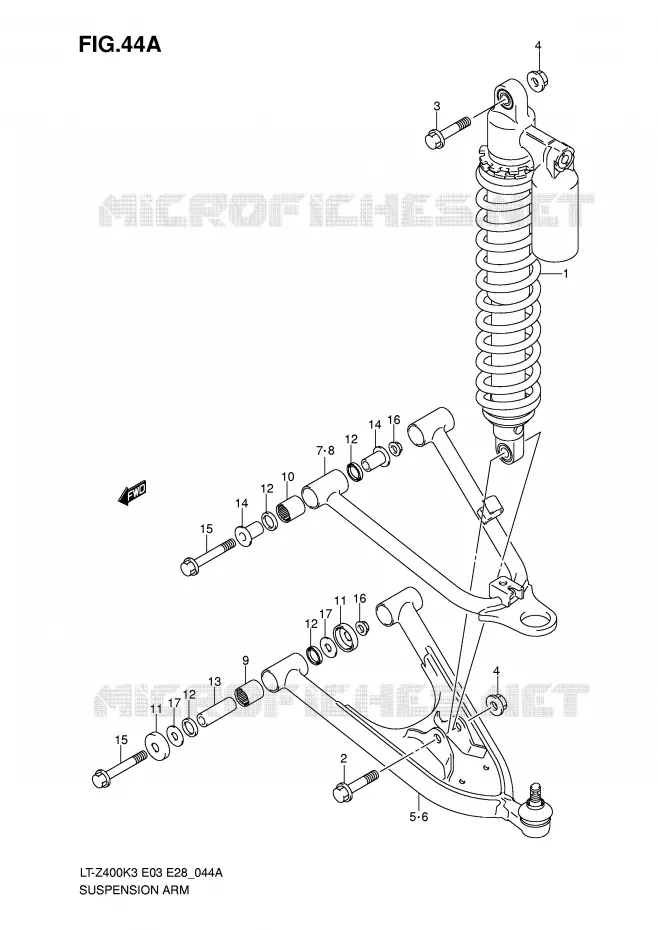 SCHORSING ARM (MODEL K5/K6/K7) Suzuki QUAD 400 QUADSPORT 2007  LT-Z400K7(E3/E28)