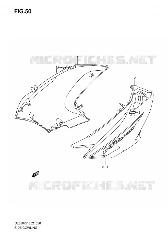 SIDE KUIP (MODEL K7) Suzuki MOTO 650 V-STROM 2009  DL650AK9(E2)