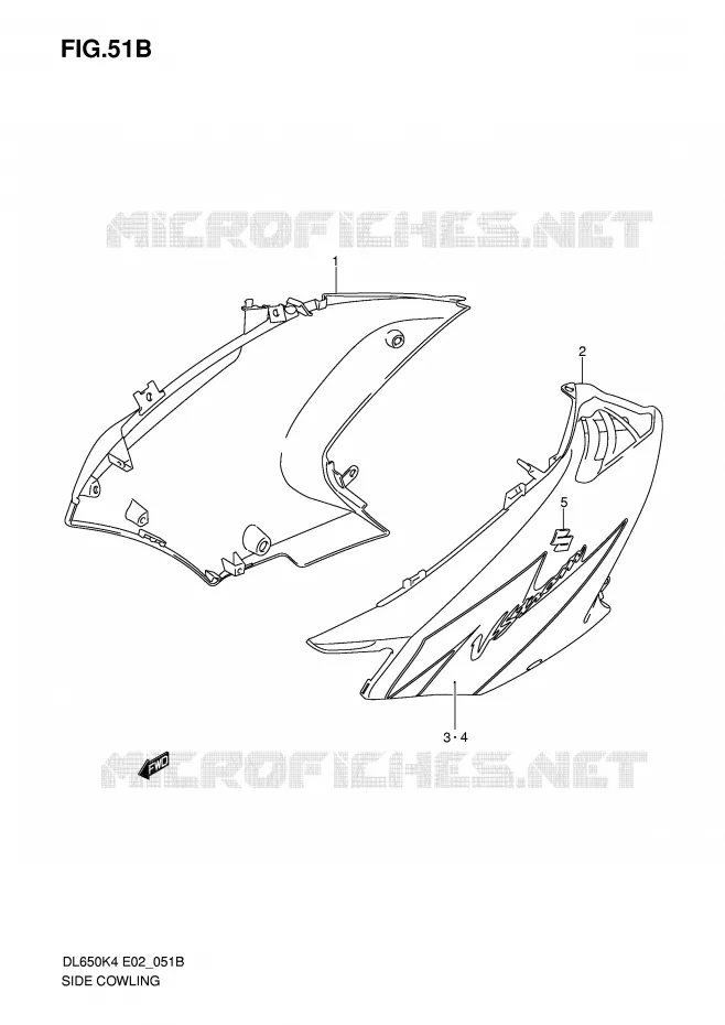 SIDE KUIP (MODELE K6) Suzuki MOTO 650 V-STROM 2005  DL650U3K5(E2)