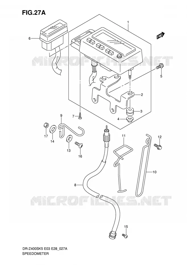 SNELHEIDSMETER (MODEL K6/K7/K8/K9) Suzuki MOTO 400 DR-Z 2008  DR-Z400SK8(E3/E28)