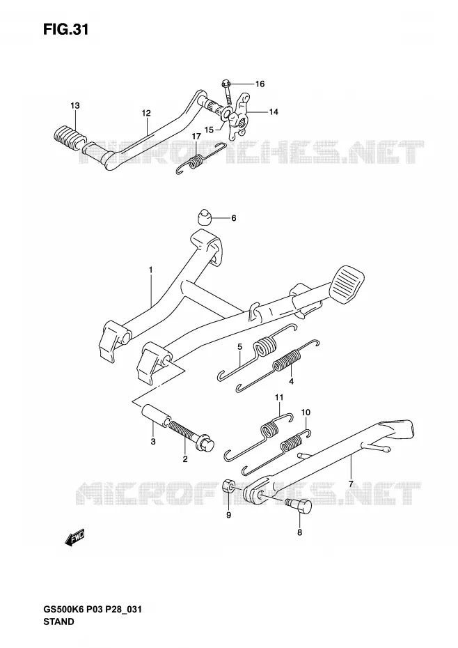STAND (MODELE K3) Suzuki MOTO 500 GS-F 2006  GS500FK6(P3)
