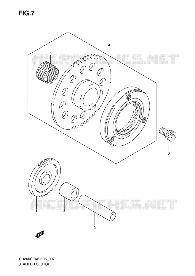 STARTMOTOR CLUTCH Suzuki MOTO 200 DR 2009  DR200SEK9(E6)