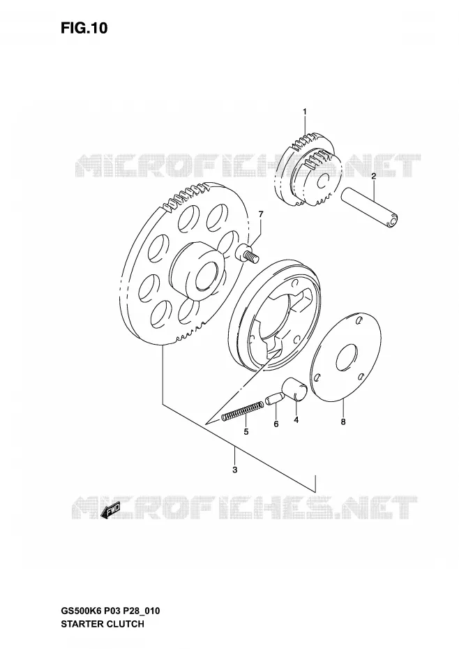 STARTMOTOR CLUTCH Suzuki MOTO 500 GS-E 2004  GS500K4(P3)