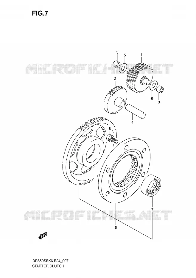 STARTMOTOR CLUTCH Suzuki MOTO 650 DR 2008  DR650SEK8(E24)