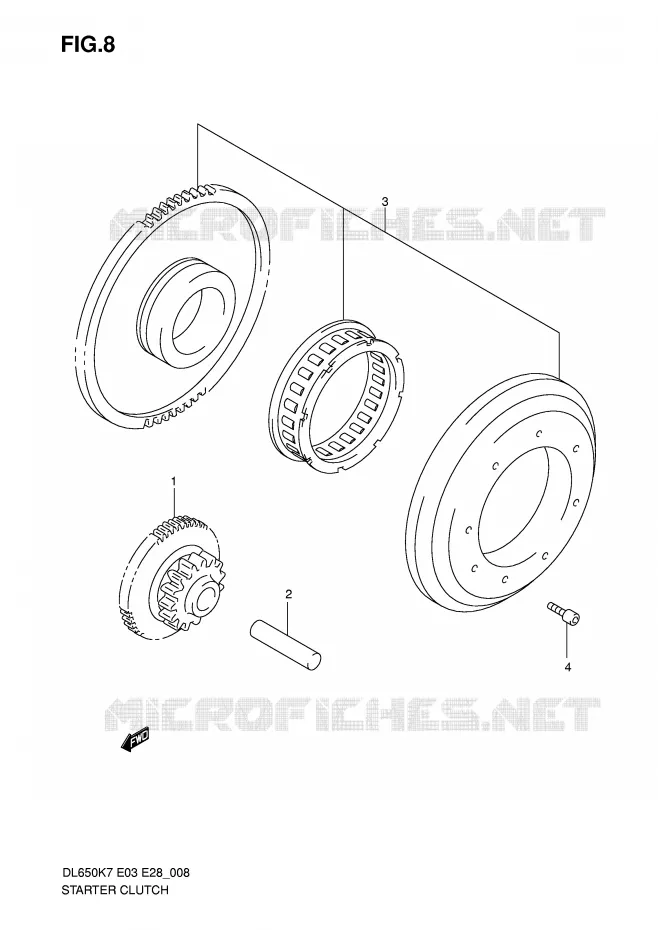 STARTMOTOR CLUTCH Suzuki MOTO 650 V-STROM 2010  DL650AL0(E3/E28)