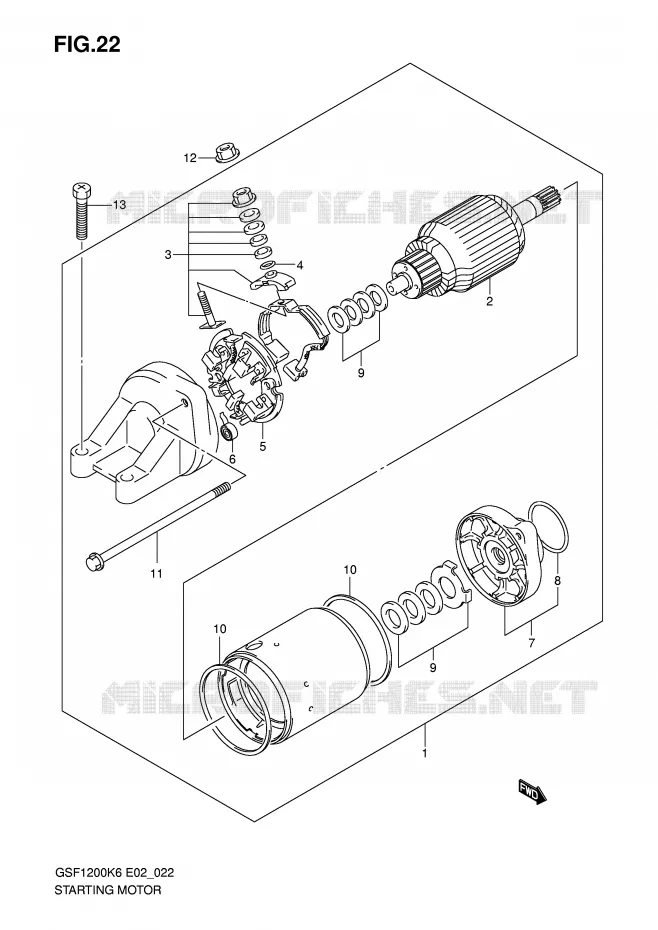 STARTMOTOR Suzuki MOTO 1200 BANDIT 2006  GSF1200SA K6 (E02,E19,E24)
