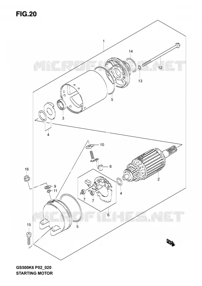 STARTMOTOR Suzuki MOTO 500 GS-F 2005  GS500FUK5(P19)