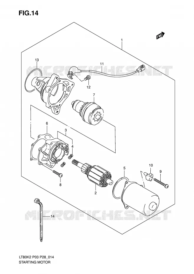STARTMOTOR Suzuki QUAD 80 QUADSPORT 2005  LT80K5(P3/P28)