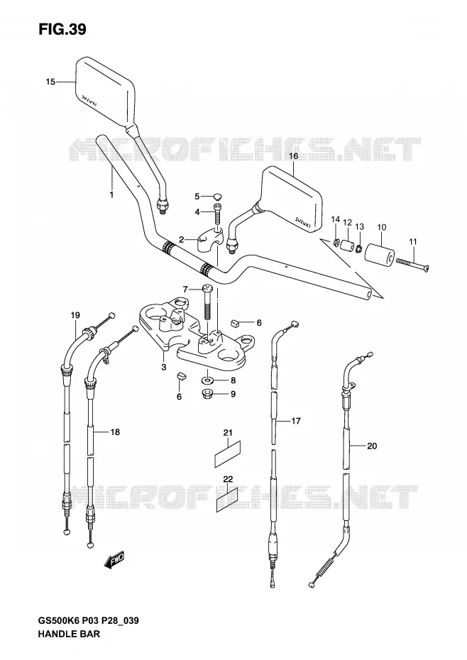 STUUR (MODELE K3) Suzuki MOTO 500 GS-E 2003  GS500K3(P3)