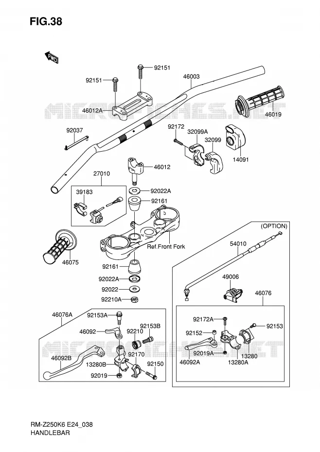 STUUR Suzuki MOTO 250 RM-Z 2006  RM-Z250K6(E24)