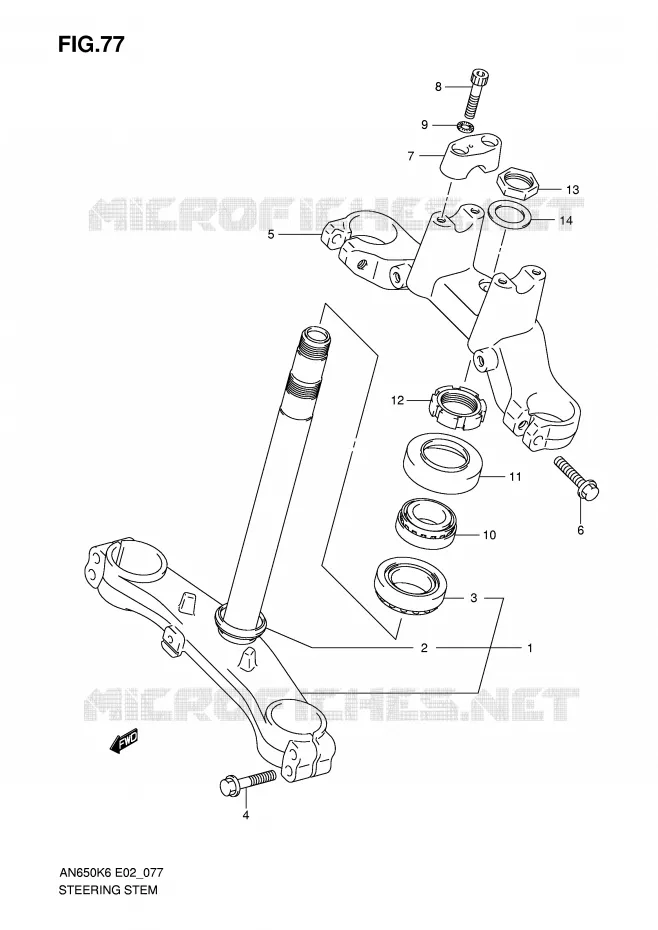 STUURKOLOM Suzuki SCOOTER 650 BURGMAN 2008  AN650AZK8(E2)