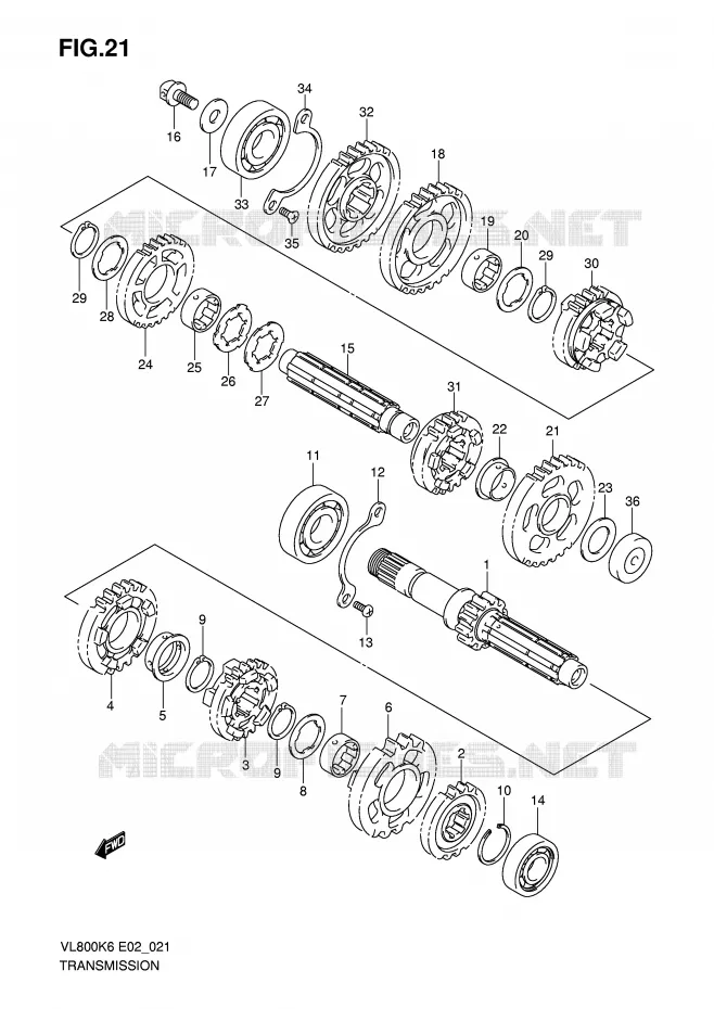 TRANSMISSION Suzuki MOTO 800 VOLUSIA 2008  VL800K8(E2)