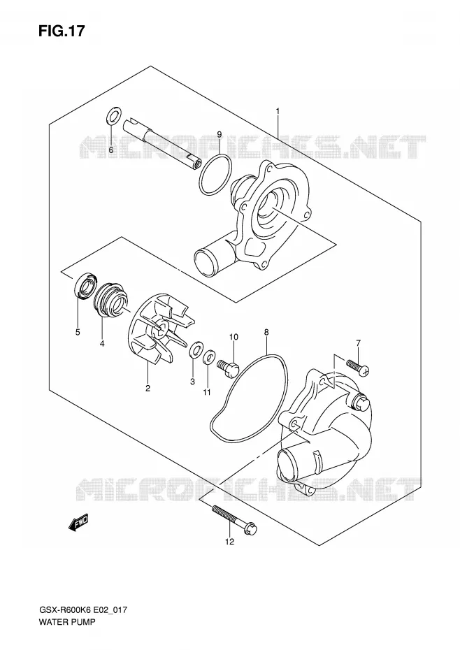 WATERPOMP Suzuki MOTO 600 GSX-R 2006  GSX-R600K6(E2)