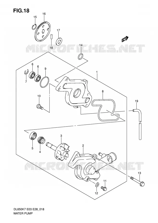 WATERPOMP Suzuki MOTO 650 V-STROM 2010  DL650L0(E3/E28)