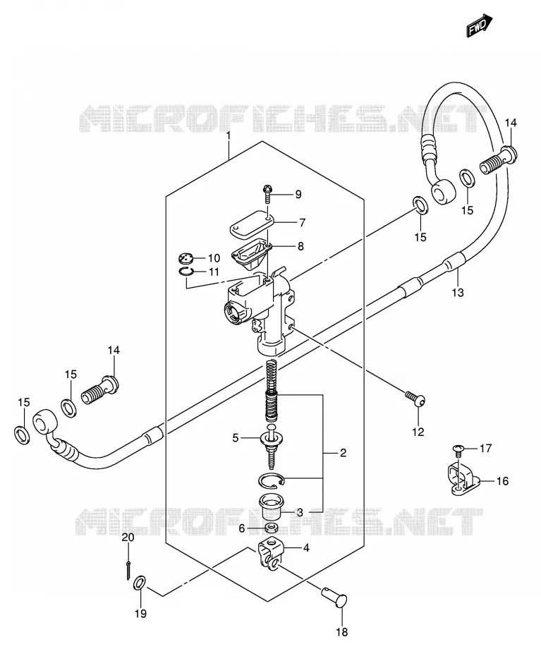 ACHTER HOOFDREMCILINDER Suzuki MOTO 450 RM-Z 2007  RM-Z450K7(E3/E28)