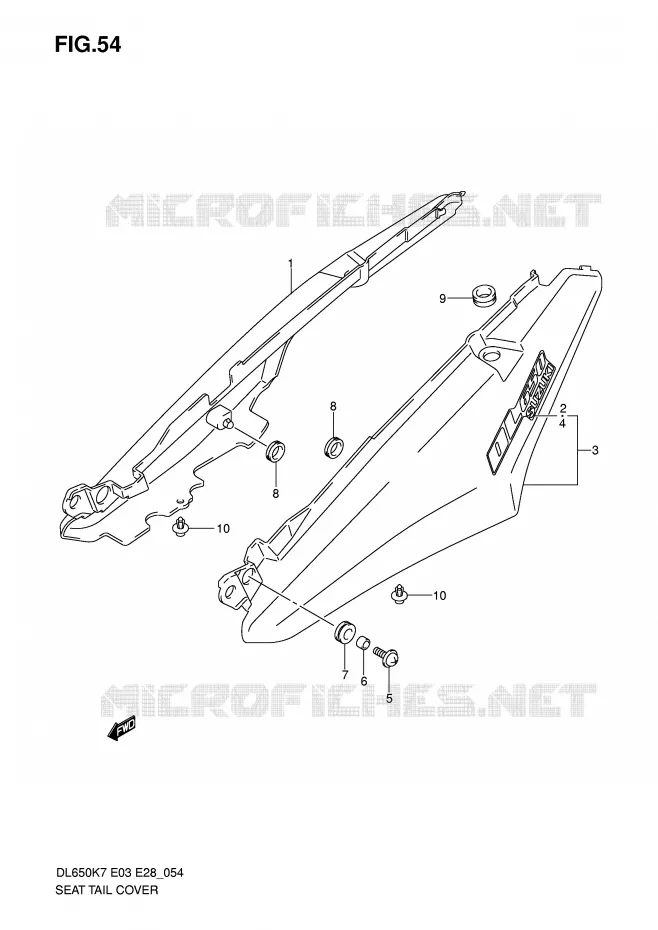ACHTER KUIP - SEAT COWL (MODEL K7) Suzuki MOTO 650 V-STROM 2008  DL650K8(E3/E28)