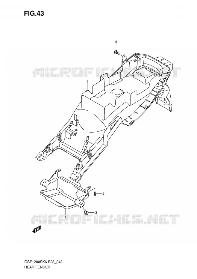 ACHTERSPATBORD Suzuki MOTO 1200 BANDIT 2006  GSF1200SAK6(E28)