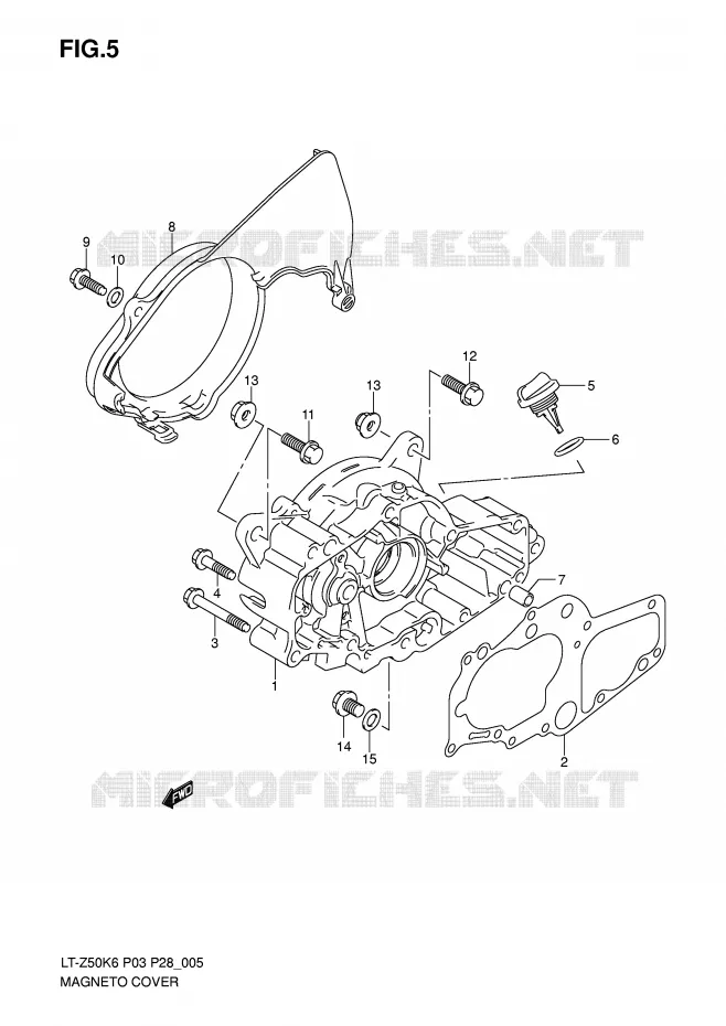 ALTERNATOR COVER Suzuki QUAD 50 QUADSPORT 2010  LT-Z50L0(P3/P28)