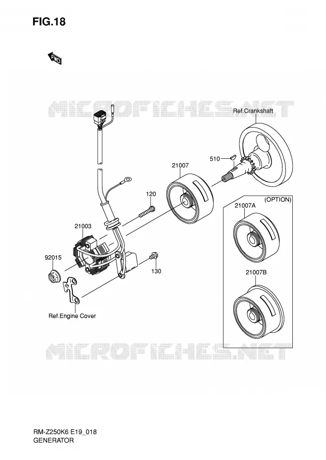 ALTERNATOR Suzuki MOTO 250 RM-Z 2006  RM-Z250K6(E19)