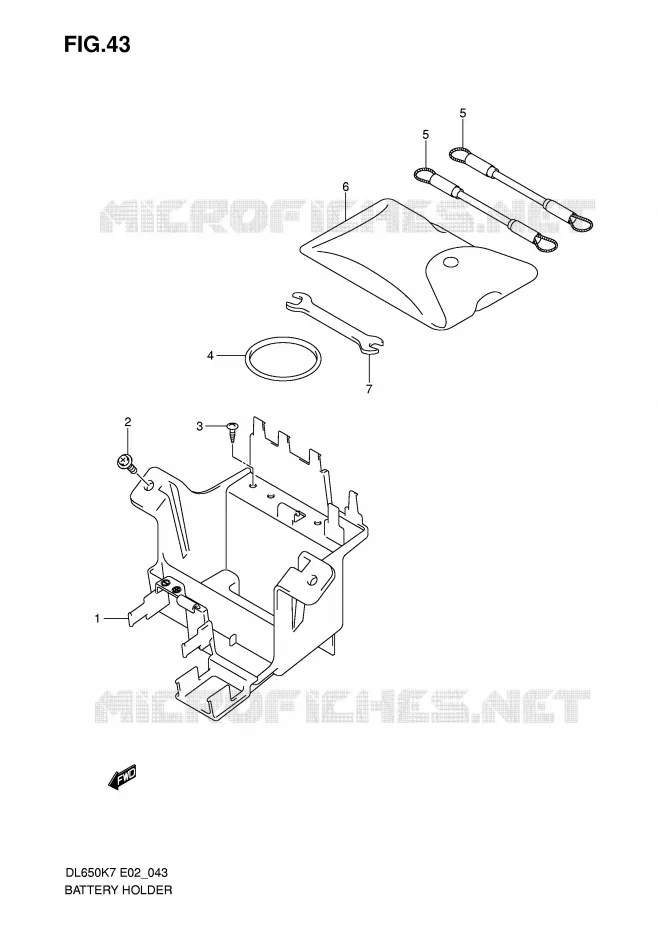 BATTERIJHOUDER Suzuki MOTO 650 V-STROM 2007  DL650AU3K7(E2)