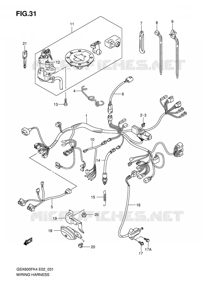 BEDRADING Suzuki MOTO 600 GSX-F 2005  GSX600FK5(E2)