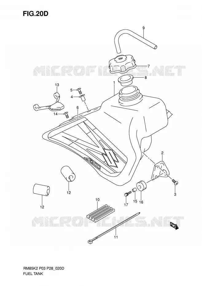 BENZINETANK (MODELE K6) Suzuki MOTO 85 RM 2006  RM85LK6(P3/P28)