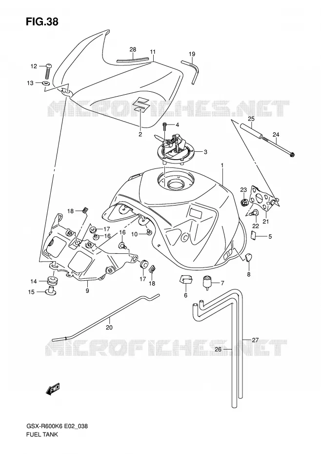 BENZINETANK Suzuki MOTO 600 GSX-R 2006  GSX-R600U3K6(E2)