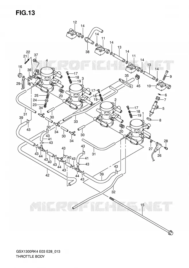 BRANDSTOFINJECTIE ASSY Suzuki MOTO 1300 HAYABUSA 2007  GSX1300RZK7(E3/E28)