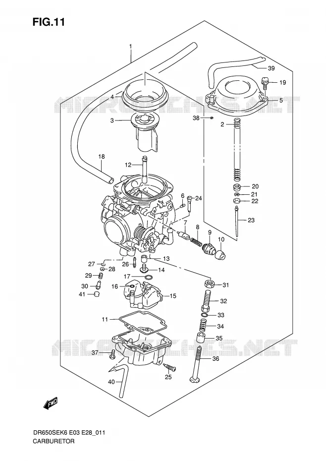 CARBURATOR Suzuki MOTO 650 DR 2007  DR650SEK7(E3/E28)
