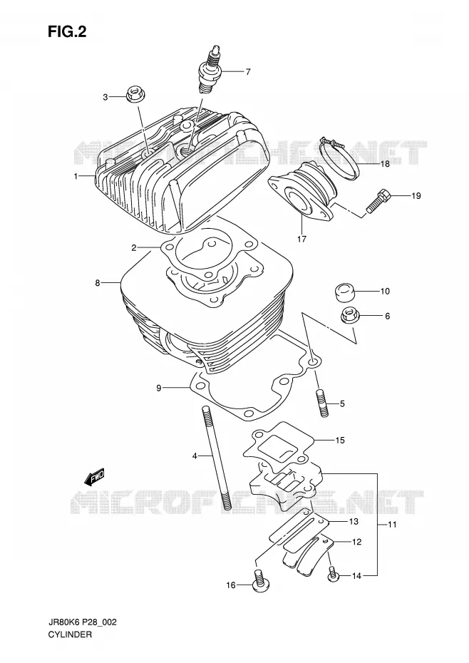 CILINDER Suzuki MOTO 80 JR 2006  JR80K6(P28)