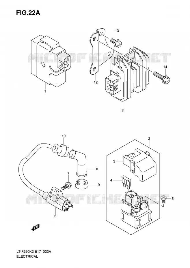ELEKTRISCH (LT-F250K6 E4) Suzuki QUAD 250 OZARK 2004  LT-F250K4(E17)