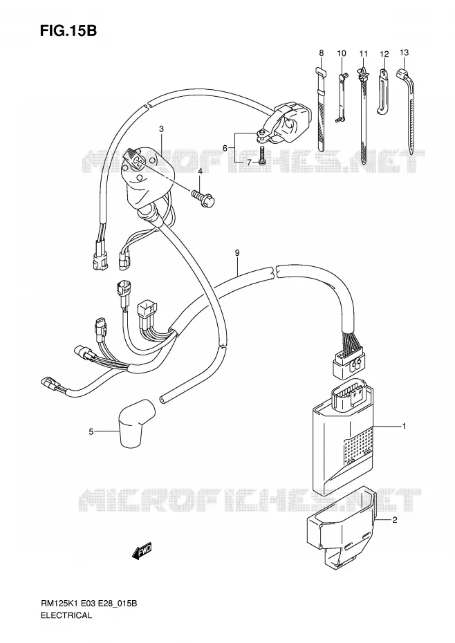 ELEKTRISCH (MODELE K5/K6) Suzuki MOTO 125 RM 2002  RM125K2(E3/E28)