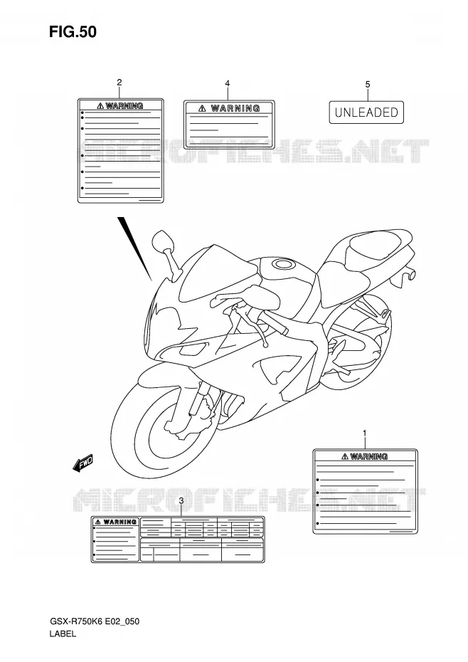 ETIKET Suzuki MOTO 750 GSX-R 2006  GSX-R750K6(E2)
