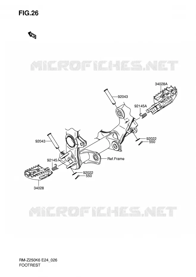 FOOTREST Suzuki MOTO 250 RM-Z 2006  RM-Z250K6(E24)
