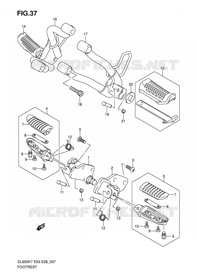 FOOTREST Suzuki MOTO 650 V-STROM 2009  DL650K9(E3/E28)