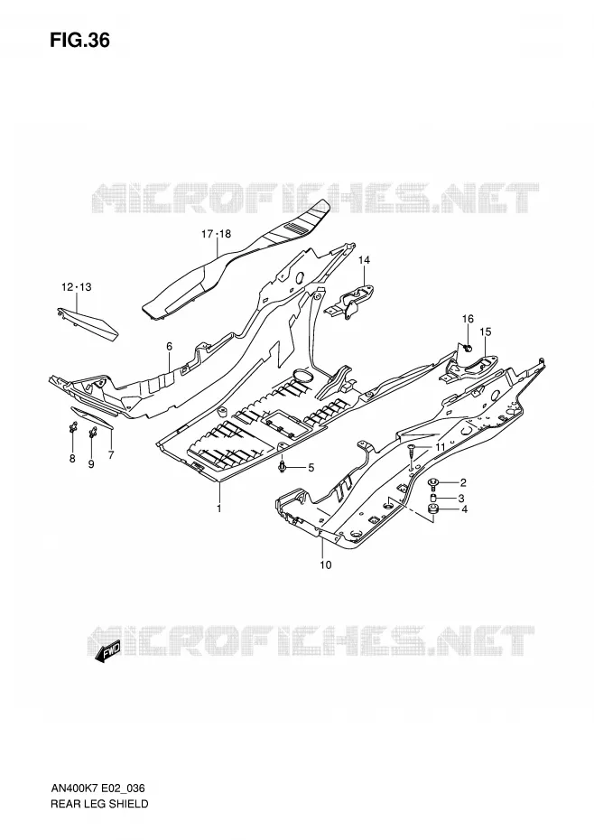 FOOTREST Suzuki SCOOTER 400 BURGMAN 2009  AN400AK9(E2)
