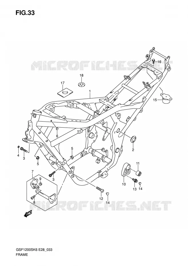 FRAME Suzuki MOTO 1200 BANDIT 2006  GSF1200SK6(E28)