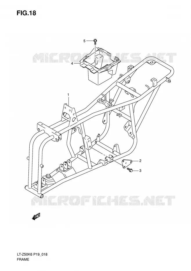 FRAME Suzuki QUAD 50 QUADSPORT 2011  LT-Z50K9(P19)