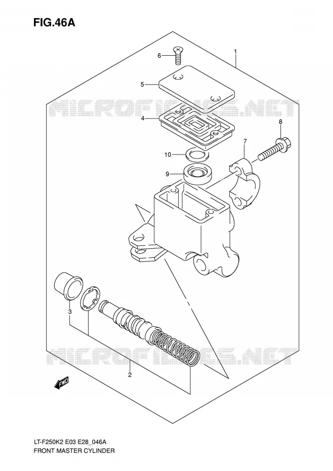 FRONT HOOFDREMCILINDER (MODELE K6) Suzuki QUAD 250 OZARK 2002  LT-F250K2(E3/E28)
