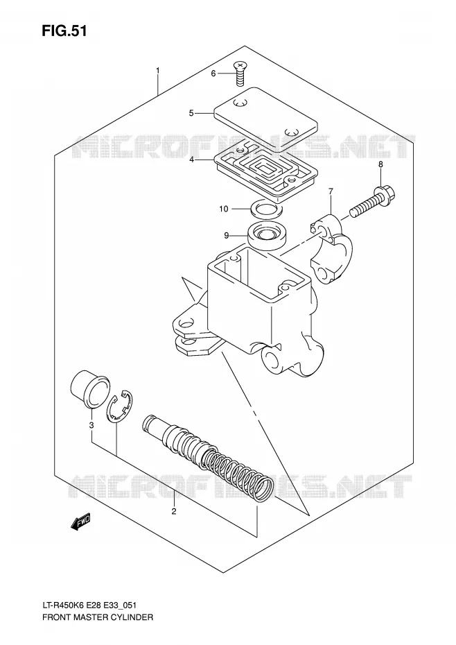 FRONT HOOFDREMCILINDER Suzuki QUAD 450 QUADRACER 2010  LT-R450L0(E28/E33)