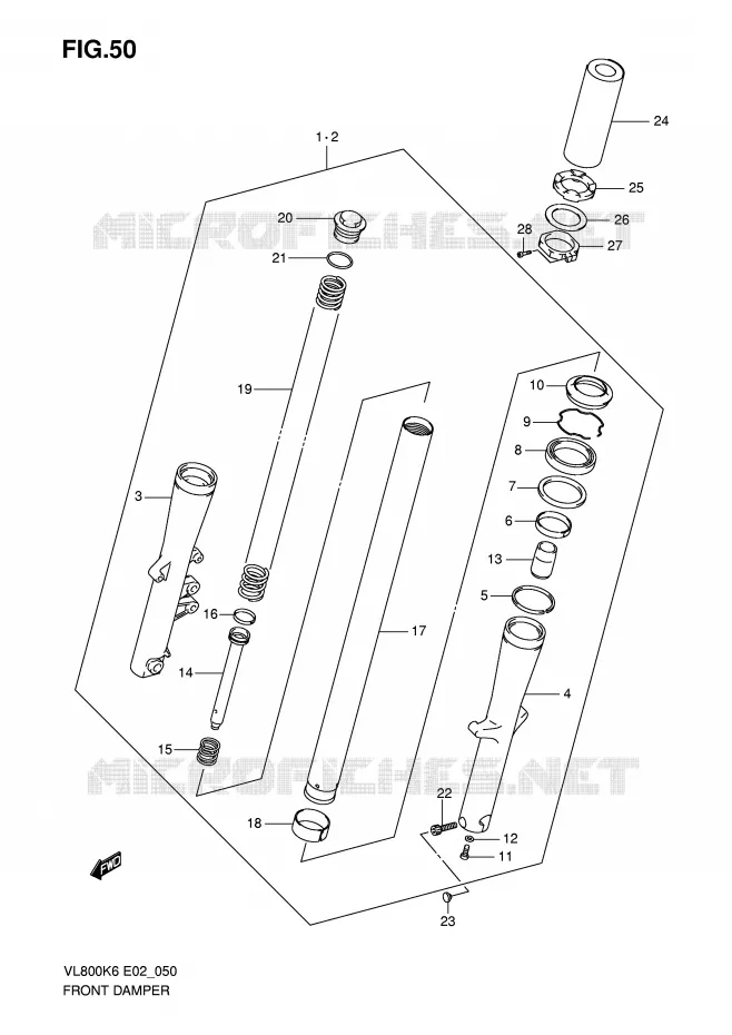 FRONT SCHOKDEMPER Suzuki MOTO 800 VOLUSIA 2010  VL800CUEL0(E2)