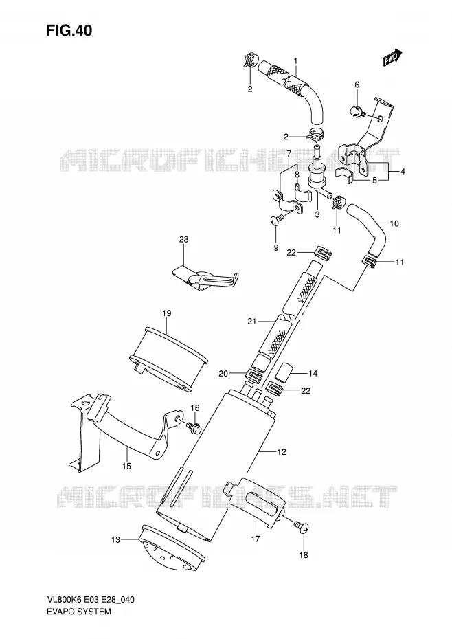 FUEL EVAP SYSTEM (MODEL K6/K7/K8 E33) Suzuki MOTO 800 VOLUSIA 2007  VL800K7(E3/E28)