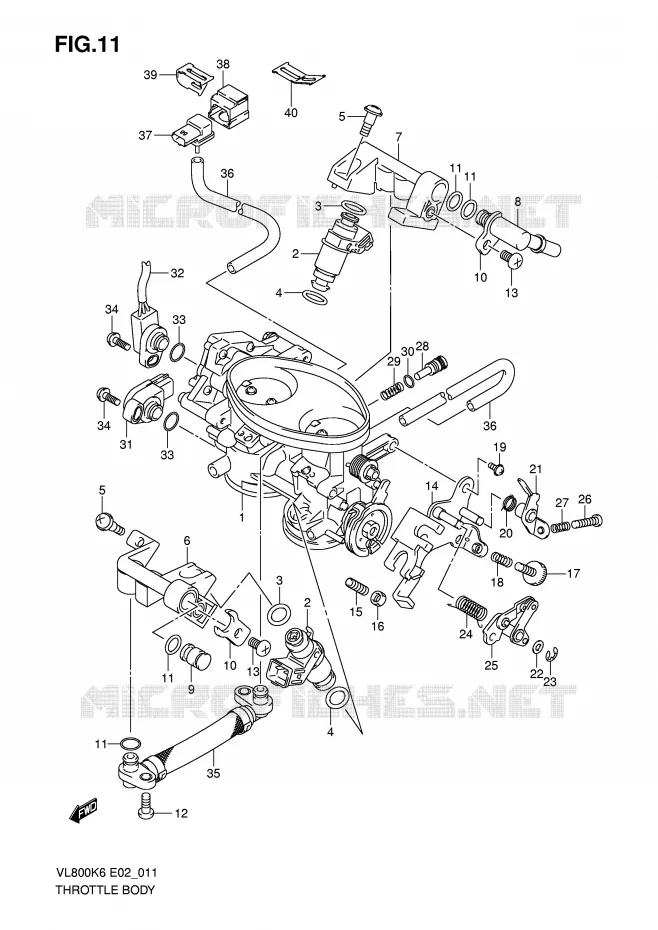 GASKLEPHUIS (MODEL K6/K7/K8) Suzuki MOTO 800 VOLUSIA 2009  VL800CUEK9(E2)