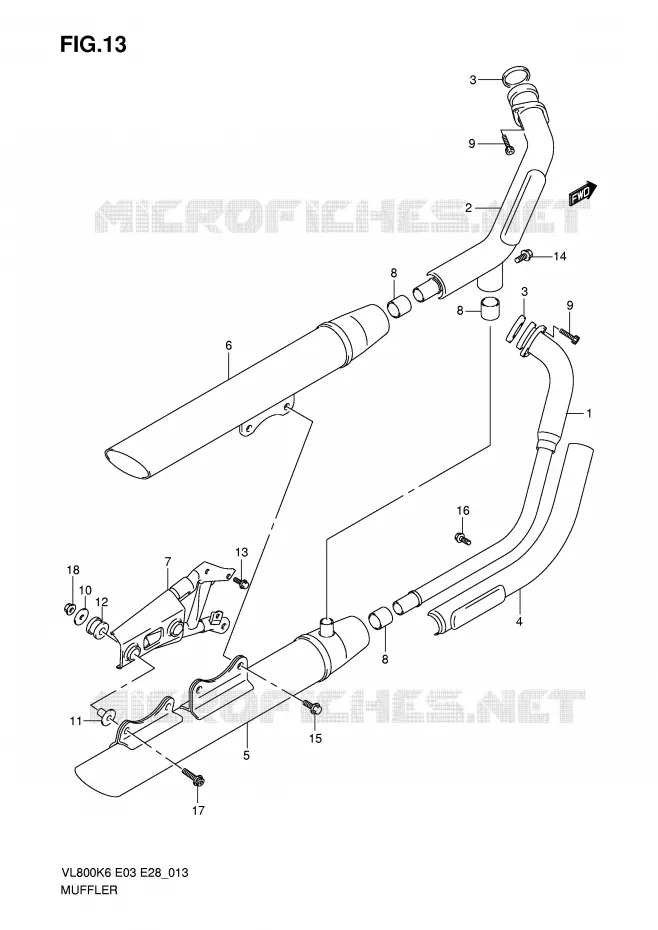 GELUIDDEMPER (MODEL K6/K7/K8) Suzuki MOTO 800 VOLUSIA 2008  VL800CK8(E3/E28)