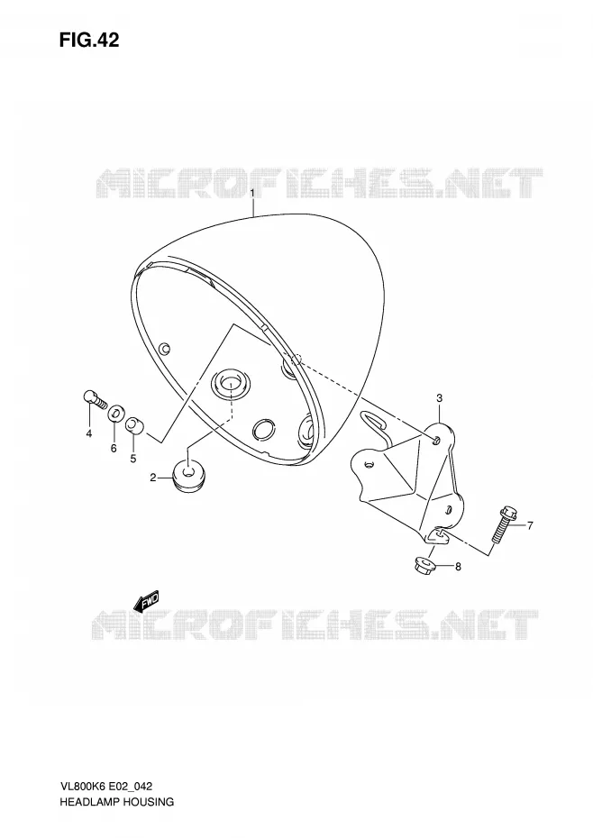 HEADLIGHT BOWL Suzuki MOTO 800 VOLUSIA 2009  VL800CK9(E2)