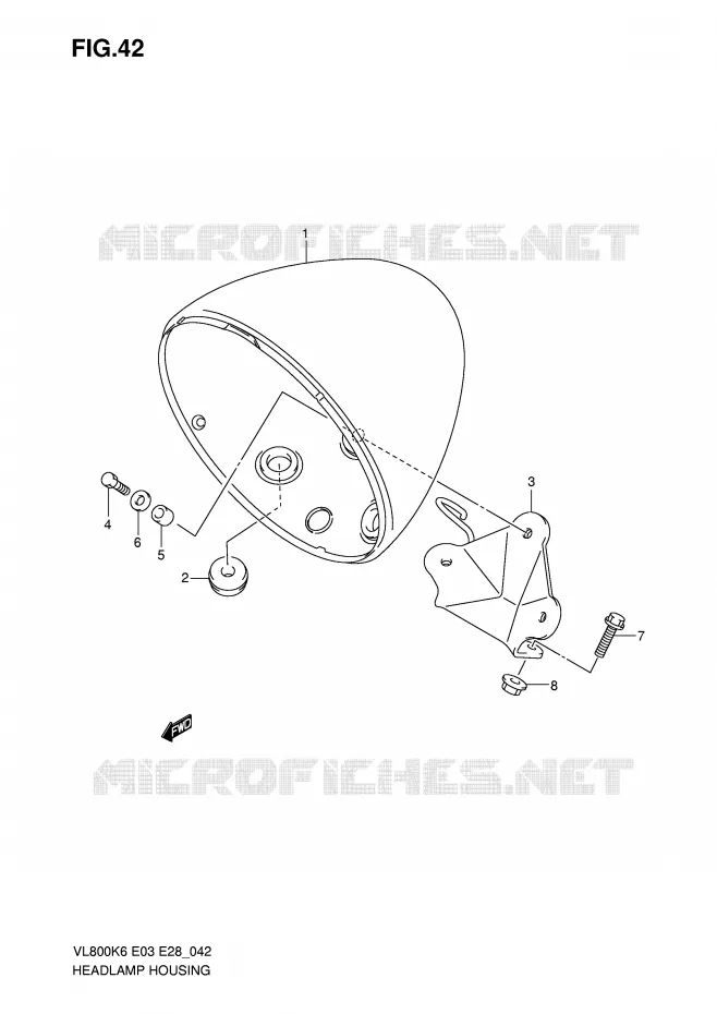 HEADLIGHT BOWL Suzuki MOTO 800 VOLUSIA 2010  VL800L0(E3/E28)